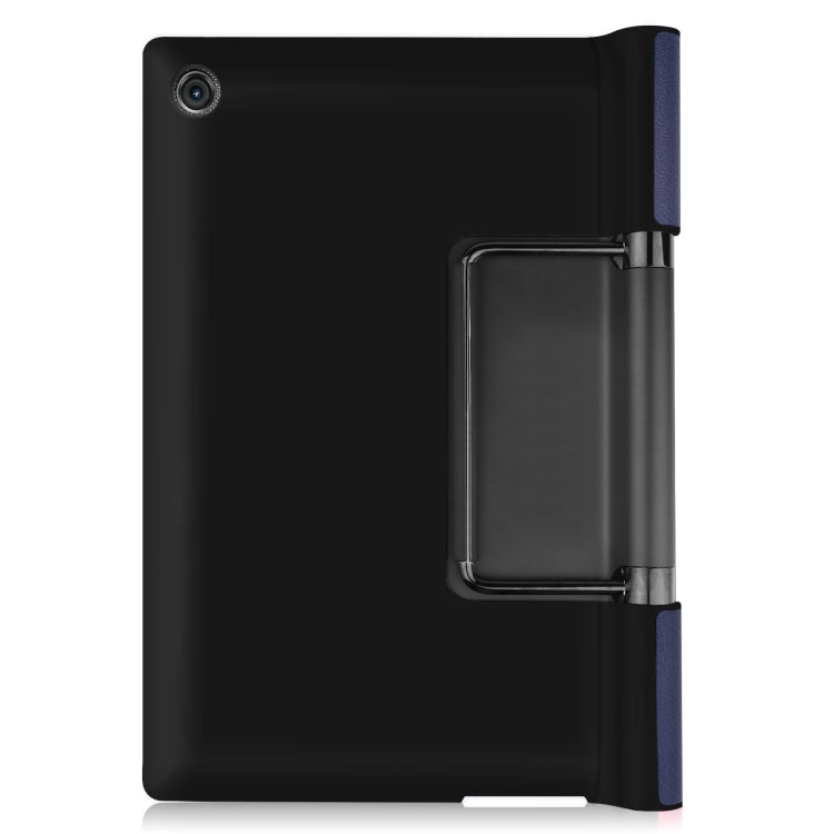 For Lenovo Yoga Tab 11 Custer Texture Horizontal Flip PU Leather Case with Holder & Sleep / Wake-up Function(Dark Blue)