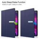 For Lenovo Yoga Tab 11 Custer Texture Horizontal Flip PU Leather Case with Holder & Sleep / Wake-up Function(Dark Blue)