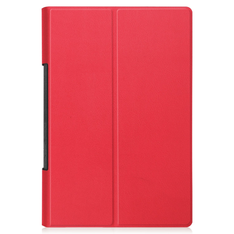 For Lenovo Yoga Tab 11 Custer Texture Horizontal Flip PU Leather Case with Holder & Sleep / Wake-up Function(Red)