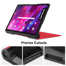 For Lenovo Yoga Tab 11 Custer Texture Horizontal Flip PU Leather Case with Holder & Sleep / Wake-up Function(Red)