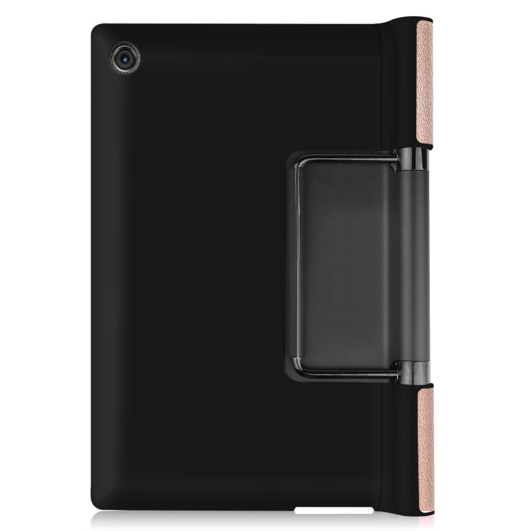 For Lenovo Yoga Tab 11 Custer Texture Horizontal Flip PU Leather Case with Holder & Sleep / Wake-up Function(Rose Gold)
