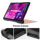 For Lenovo Yoga Tab 11 Custer Texture Horizontal Flip PU Leather Case with Holder & Sleep / Wake-up Function(Rose Gold)