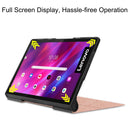 For Lenovo Yoga Tab 11 Custer Texture Horizontal Flip PU Leather Case with Holder & Sleep / Wake-up Function(Rose Gold)