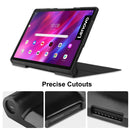 For Lenovo Yoga Tab 11 Custer Texture Horizontal Flip PU Leather Case with Holder & Sleep / Wake-up Function(Black)