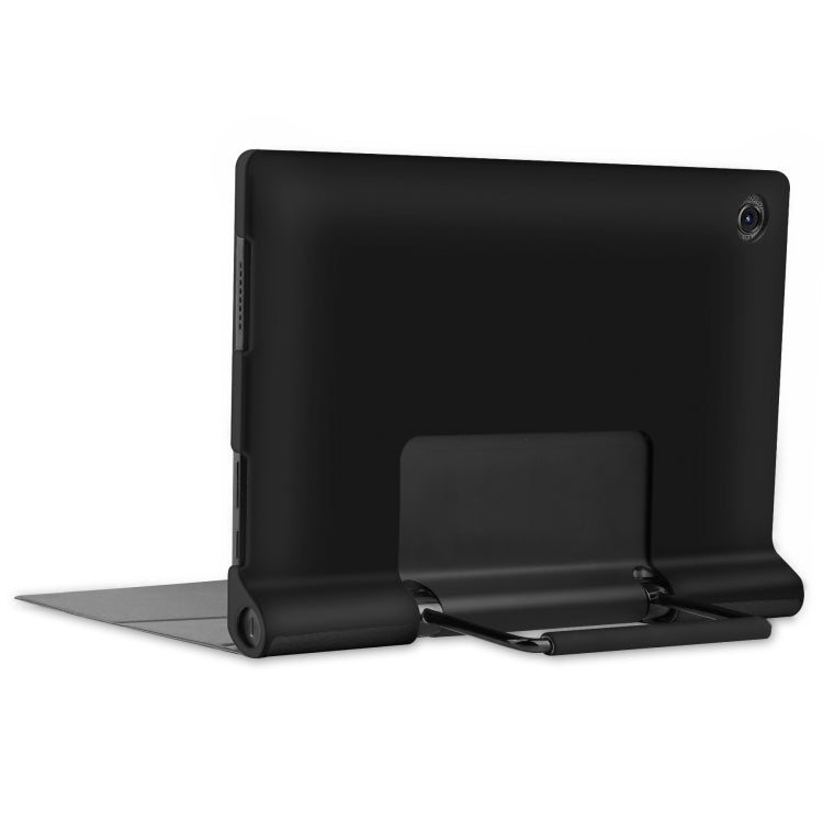 For Lenovo Yoga Tab 11 Custer Texture Horizontal Flip PU Leather Case with Holder & Sleep / Wake-up Function(Black)
