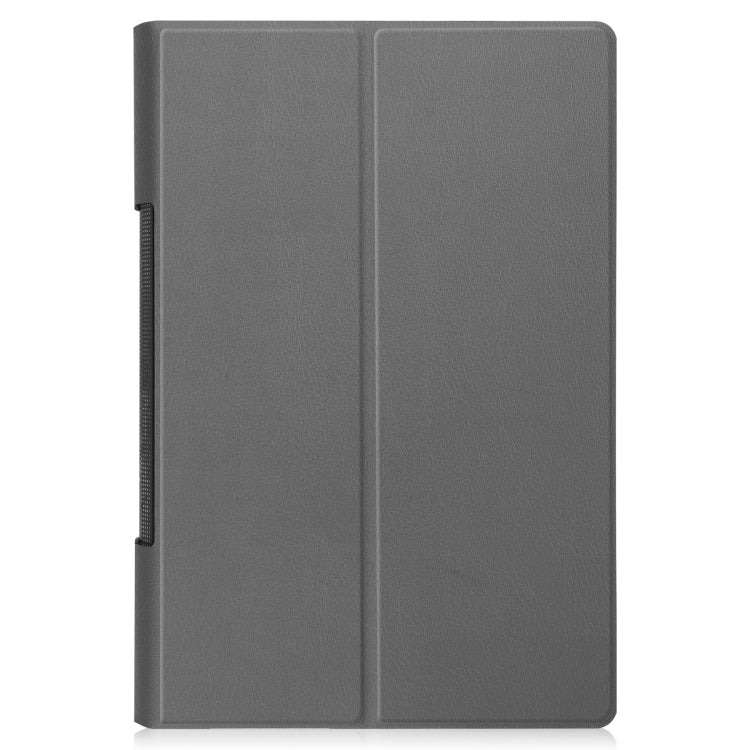 For Lenovo Yoga Tab 11 Custer Texture Horizontal Flip PU Leather Case with Holder & Sleep / Wake-up Function(Grey)