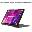 For Lenovo Yoga Tab 11 Custer Texture Horizontal Flip PU Leather Case with Holder & Sleep / Wake-up Function(Grey)