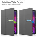 For Lenovo Yoga Tab 11 Custer Texture Horizontal Flip PU Leather Case with Holder & Sleep / Wake-up Function(Grey)