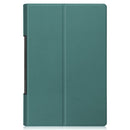 For Lenovo Yoga Tab 11 Custer Texture Horizontal Flip PU Leather Case with Holder & Sleep / Wake-up Function(Dark Green)