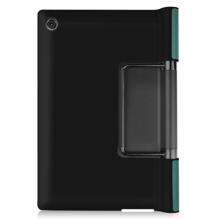 For Lenovo Yoga Tab 11 Custer Texture Horizontal Flip PU Leather Case with Holder & Sleep / Wake-up Function(Dark Green)