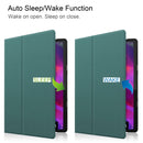 For Lenovo Yoga Tab 11 Custer Texture Horizontal Flip PU Leather Case with Holder & Sleep / Wake-up Function(Dark Green)