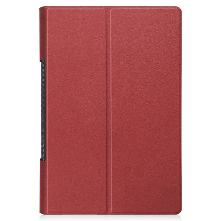 For Lenovo Yoga Tab 11 Custer Texture Horizontal Flip PU Leather Case with Holder & Sleep / Wake-up Function(Wine Red)