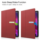 For Lenovo Yoga Tab 11 Custer Texture Horizontal Flip PU Leather Case with Holder & Sleep / Wake-up Function(Wine Red)