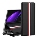 For Samsung Galaxy Z Fold2 5G Lychee Texture PU Card Slot Leather Case with Holder(Black)