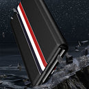 For Samsung Galaxy Z Fold2 5G Lychee Texture PU Card Slot Leather Case with Holder(Black)