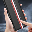 For Samsung Galaxy Z Fold2 5G Lychee Texture PU Card Slot Leather Case with Holder(Black)