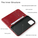 Genuine Leather Horizontal Flip Leather Case with Holder & Card Slots & Wallet For iPhone 13 Pro Max(Wine Red)