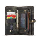 CaseMe-008 Detachable Multifunctional Horizontal Flip Leather Case with Card Slot & Holder & Zipper Wallet & Photo Frame For iPhone 13(Black)