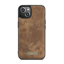 CaseMe-008 Detachable Multifunctional Horizontal Flip Leather Case with Card Slot & Holder & Zipper Wallet & Photo Frame For iPhone 13(Brown)