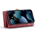 CaseMe-008 Detachable Multifunctional Horizontal Flip Leather Case with Card Slot & Holder & Zipper Wallet & Photo Frame For iPhone 13(Red)