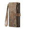CaseMe-C30 PU + TPU Multifunctional Horizontal Flip Leather Case with Holder & Card Slot & Wallet & Zipper Pocket For iPhone 13 Pro Max(Brown)