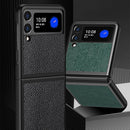 For Samsung Galaxy Z Flip3 5G Cross Texture All Inclusive Shockproof Protective Case(Green)