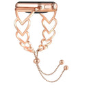 Heart Metal Watch Band For Apple Watch Series 8&7 41mm / SE 2&6&SE&5&4 40mm / 3&2&1 38mm(Rose Gold)