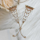 Heart Metal Watch Band For Apple Watch Series 8&7 41mm / SE 2&6&SE&5&4 40mm / 3&2&1 38mm(Rose Gold)