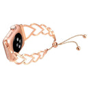 Heart Metal Watch Band For Apple Watch Series 8&7 41mm / SE 2&6&SE&5&4 40mm / 3&2&1 38mm(Rose Gold)