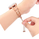 Heart Metal Watch Band For Apple Watch Series 8&7 41mm / SE 2&6&SE&5&4 40mm / 3&2&1 38mm(Rose Gold)