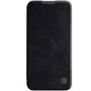 NILLKIN QIN Series Pro Sliding Camera Cover Design Crazy Horse Texture Horizontal Flip Leather Case with Card Slot For iPhone 13 Pro Max(Black)