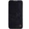 NILLKIN QIN Series Pro Sliding Camera Cover Design Crazy Horse Texture Horizontal Flip Leather Case with Card Slot For iPhone 13 Pro Max(Black)