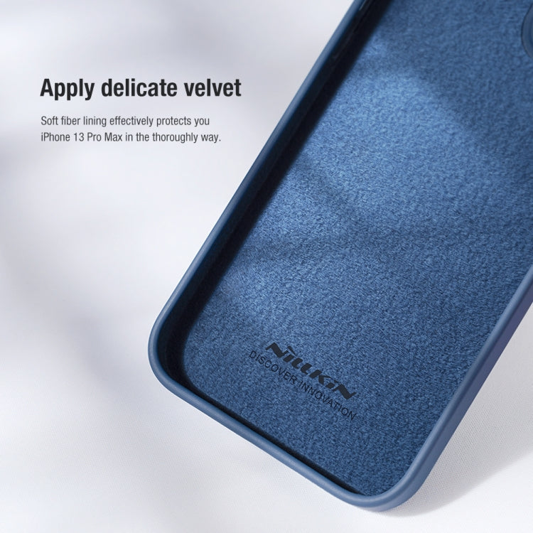NILLKIN CamShield Liquid Silicone + PC Full Coverage Case For iPhone 13 Pro Max(Blue)