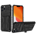 Kickstand Armor Card Wallet Phone Case For iPhone 13 Pro(Black)