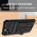 Kickstand Armor Card Wallet Phone Case For iPhone 13 Pro(Black)
