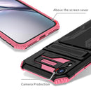 Kickstand Armor Card Wallet Phone Case For iPhone XR(Pink)