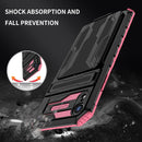 Kickstand Armor Card Wallet Phone Case For iPhone XR(Pink)