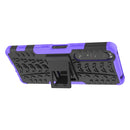 For Sony Xperia 1 III Tire Texture Shockproof TPU+PC Protective Case with Holder(Purple)
