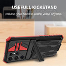 For Samsung Galaxy S21+ 5G Armor Card PC + TPU Shockproof Case with Card Slot & Invisible Holder(Red)