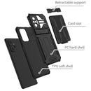 For Xiaomi Redmi Note 10 Pro 4G Armor Card PC + TPU Shockproof Case with Card Slot & Invisible Holder(Black)