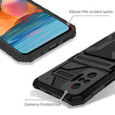 For Xiaomi Redmi Note 10 Pro 4G Armor Card PC + TPU Shockproof Case with Card Slot & Invisible Holder(Black)