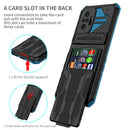 For Xiaomi Redmi Note 10 Pro 4G Armor Card PC + TPU Shockproof Case with Card Slot & Invisible Holder(Blue)