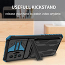 For Xiaomi Redmi Note 10 Pro 4G Armor Card PC + TPU Shockproof Case with Card Slot & Invisible Holder(Blue)