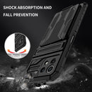 For Xiaomi Mi 11 Lite Armor Card PC + TPU Shockproof Case with Card Slot & Invisible Holder(Black)