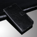 For Motorola Edge 20 Lite idewei Crazy Horse Texture Horizontal Flip Leather Case with Holder & Card Slots & Wallet(Black)