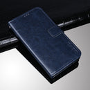 For Motorola Edge 20 Lite idewei Crazy Horse Texture Horizontal Flip Leather Case with Holder & Card Slots & Wallet(Dark Blue)