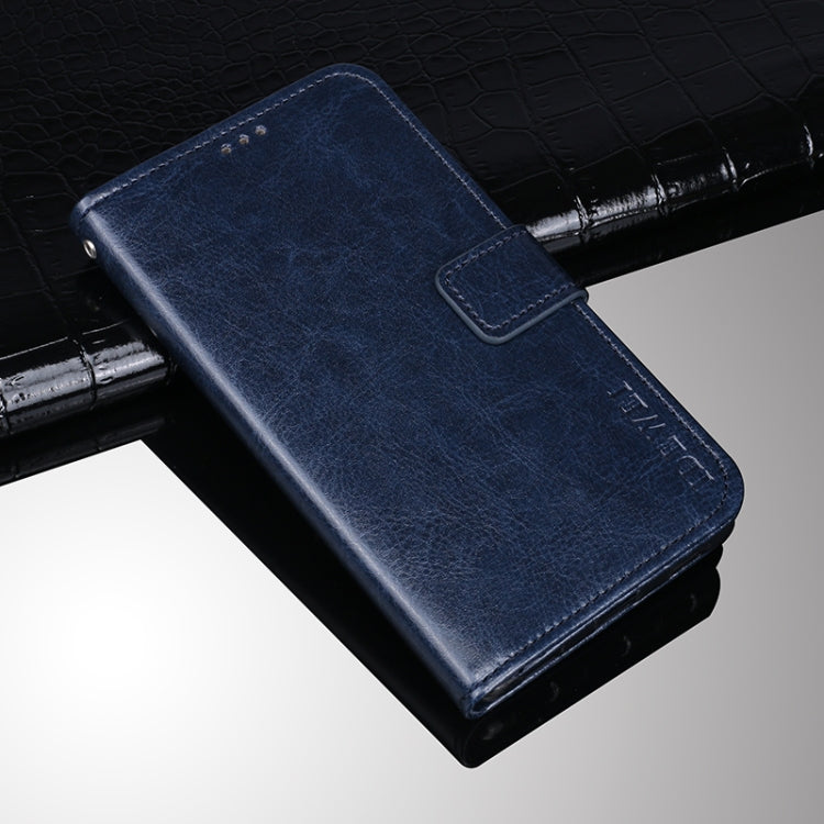 For Motorola Edge 20 Lite idewei Crazy Horse Texture Horizontal Flip Leather Case with Holder & Card Slots & Wallet(Dark Blue)