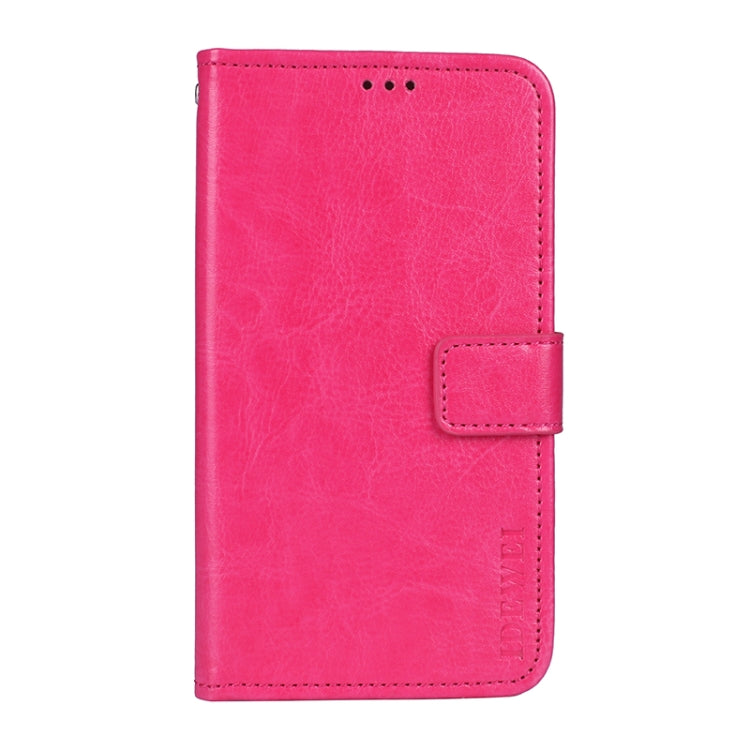 For Motorola Edge 20 Lite idewei Crazy Horse Texture Horizontal Flip Leather Case with Holder & Card Slots & Wallet(Rose Red)
