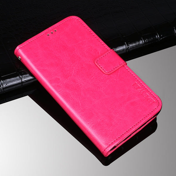 For Motorola Edge 20 Lite idewei Crazy Horse Texture Horizontal Flip Leather Case with Holder & Card Slots & Wallet(Rose Red)