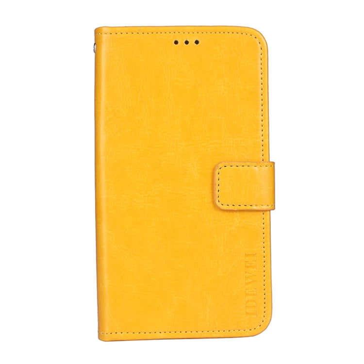 For Motorola Edge 20 Lite idewei Crazy Horse Texture Horizontal Flip Leather Case with Holder & Card Slots & Wallet(Yellow)